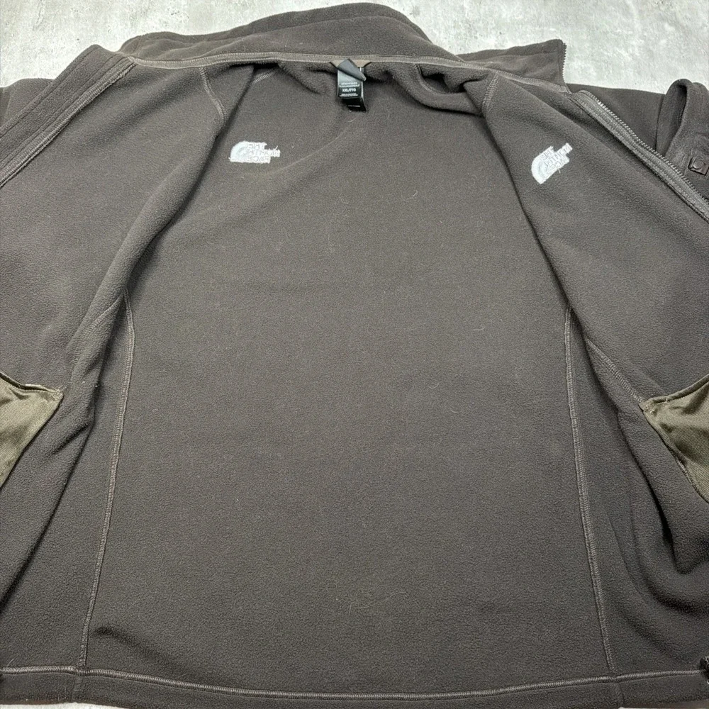 The North Face Men's Dark Brown Mocha Full Zip Jacket Size XXL Fleece Sherpa